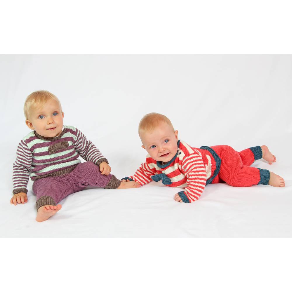 Strickanleitung für den gemütlichen Babypullover "Hanna & Hannes" in Ringeloptik, für Babys von 0-24 Monaten Bild 4