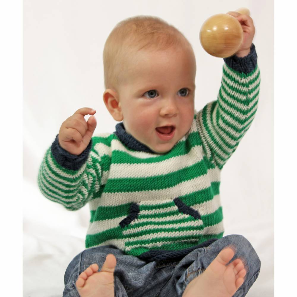 Strickanleitung für den gemütlichen Babypullover "Hanna & Hannes" in Ringeloptik, für Babys von 0-24 Monaten Bild 5