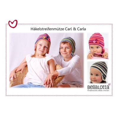Strickanleitung für die Streifenmütze mit Ohrenschutz "Carl& Carla" für Babys und Kleinkinder von 0-3 Jahre.