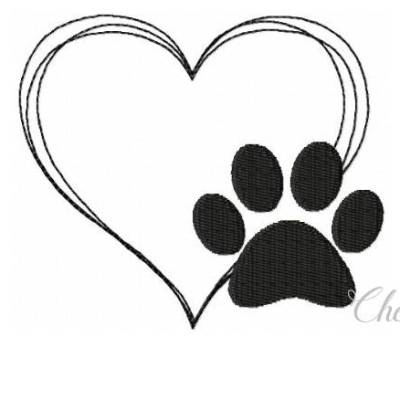 Stickdatei "Paw Love" 10x10