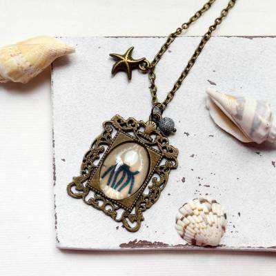 Kraken Halskette bronze – Oktopus Kette Geschenkidee für Frauen & Meerliebhaber
