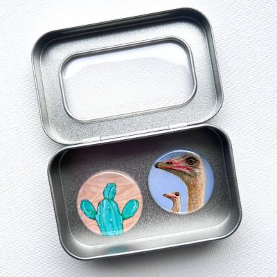 2 Magnete in der Box, Kühlschrankmagnet, Küche, Rezepthalter, witzige Magnete, Button Magnete, runde Magnete, Geschenk Büro,kleines Geschenk