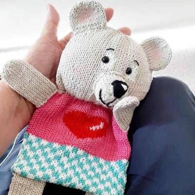 Strickanleitung Schmusetuch Bär