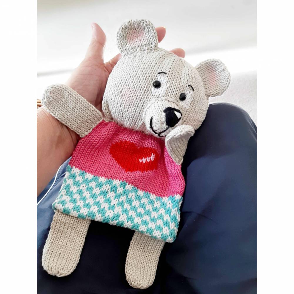 Strickanleitung Schmusetuch Bär Bild 2