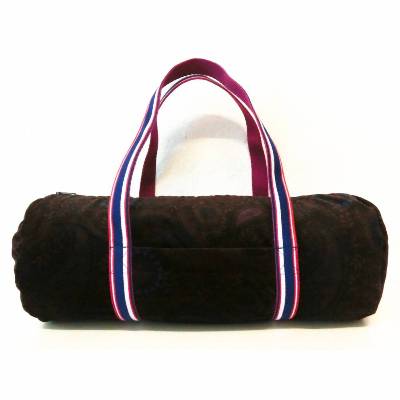 Duffle Bag, Schultertasche, Samt braun, Upcycling, Unikat