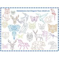 Stickdatei Origami Tiere Set 10x10