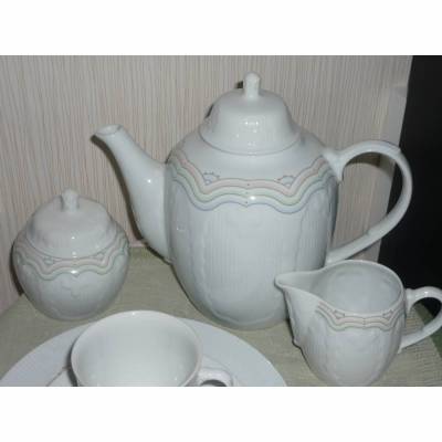 Kaffeeservice Porzellan Melitta Friesland vintage 4 Gedecke Schloss Gödens 50er 60er