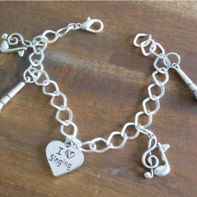 I love singing  Bettelarmband versilbert 19 cm 