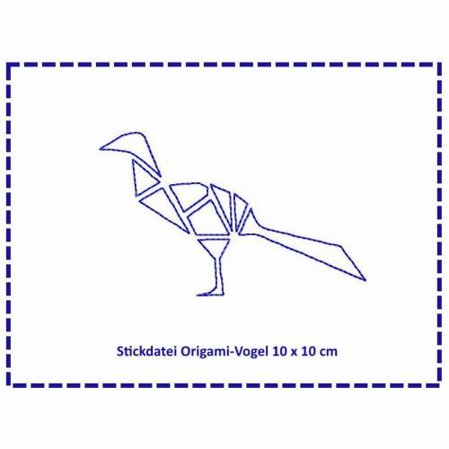Stickdatei Origami Vogel 10x10