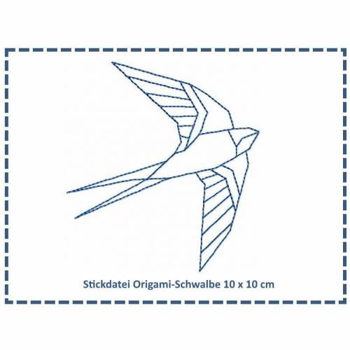 Stickdatei Origami Schwalbe 10x10