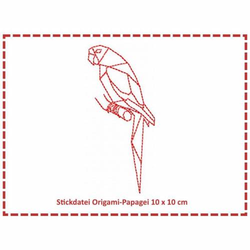 Stickdatei Origami Papagei 10x10