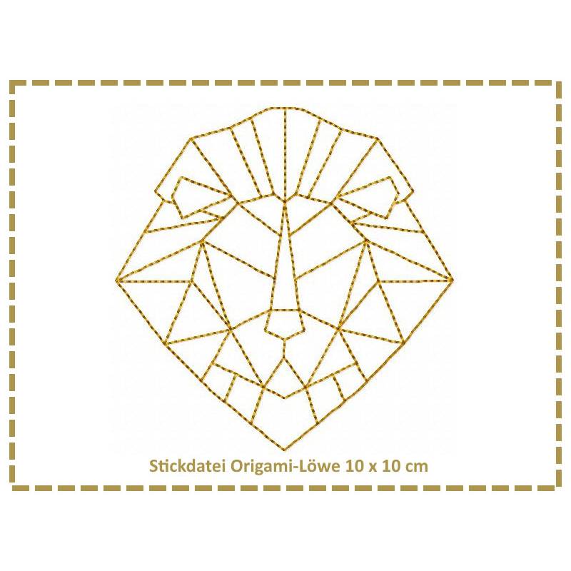 Stickdatei Origami Löwe 10x10 Bild 1