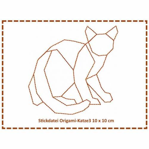 Stickdatei Origami Katze3 10x10