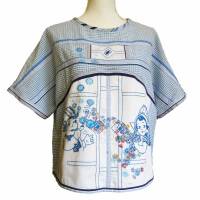 UPCYCLING  Damen Kurzarmbluse  UNIKAT Gr. 40