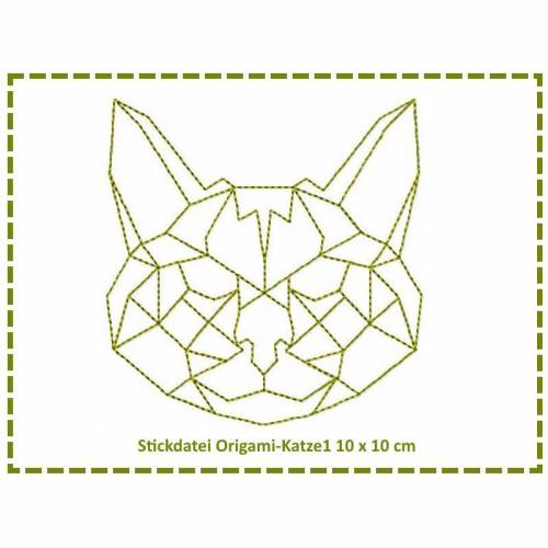 Stickdatei Origami Katze1 10x10