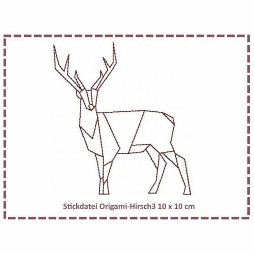 Stickdatei Origami Hirsch3 10x10