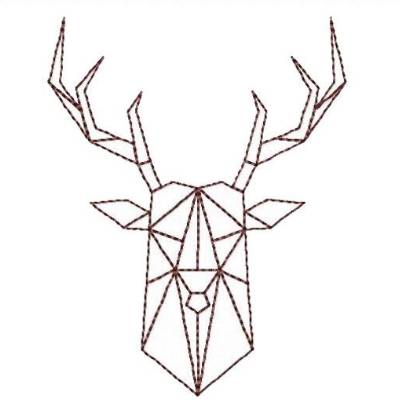 Stickdatei Origami Hirsch2 10x10