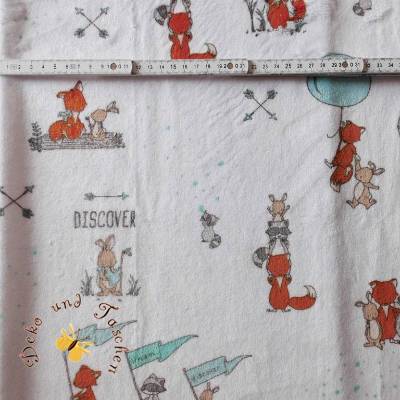 Meterware Minky weicher Plüschstoff Fleece hochwertiger Microfaser-Plüsch Shannon Fabrics Cuddle Let's Explore Kisse