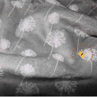 Meterware traumhaft weicher Minky-Plüsch Fleece hochwertig Shannon Fabrics Cuddle silbergrau Pusteblume Kissen