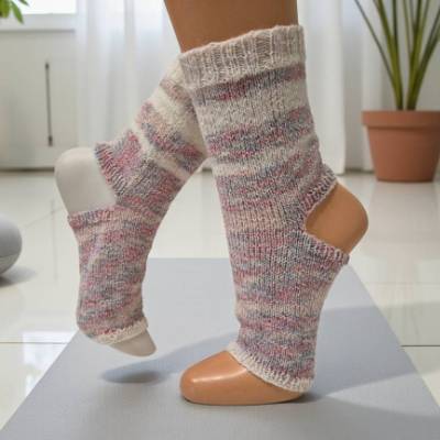 Yoga Socken, Pediküre Socken Gr.39-41, rosa und weiß