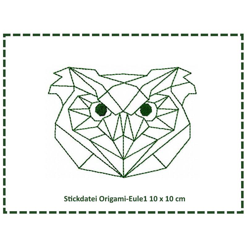 Stickdatei Origami Eule1 10x10 Bild 1