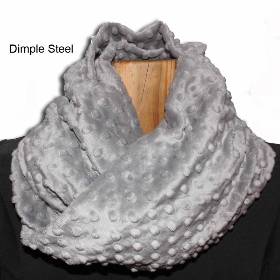 Loopschal Damen warmer flauschiger Schlauchschal Rundschal Shannon Fabrics Cuddle Dimple Steel kuschelweiche hochwertige Qualität