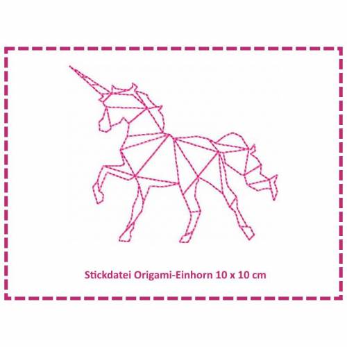 Stickdatei Origami Einhorn1 10x10