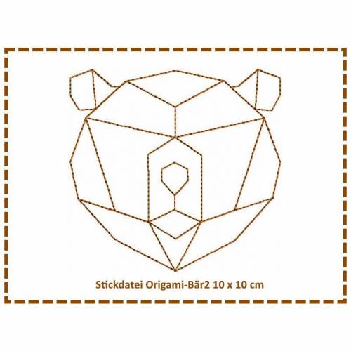 Stickdatei Origami Bär 2 10x10
