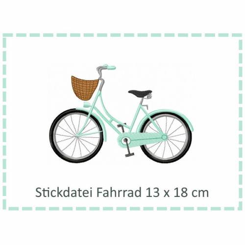 Stickdatei Fahrrad 13x18