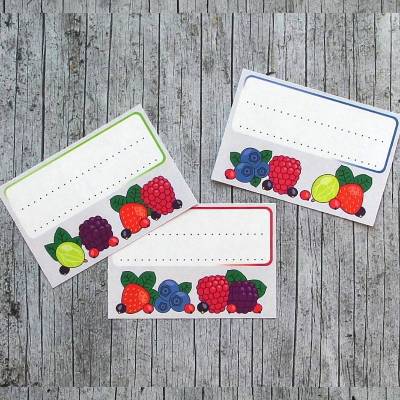 Einmachetiketten **bEErig2** von ZWEIFARBIG 12 Stück gummiertes Papier Etiketten Aufkleber Sticker Beeren Marmelade