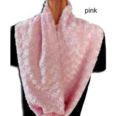 Loopschal Damen warmer flauschiger Schlauchschal Rundschal Shannon Fabrics Rose Cuddle Pink kuschelweich hochwertig