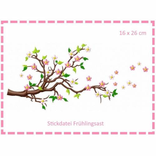 Frühlingsast Stickdatei 16x26