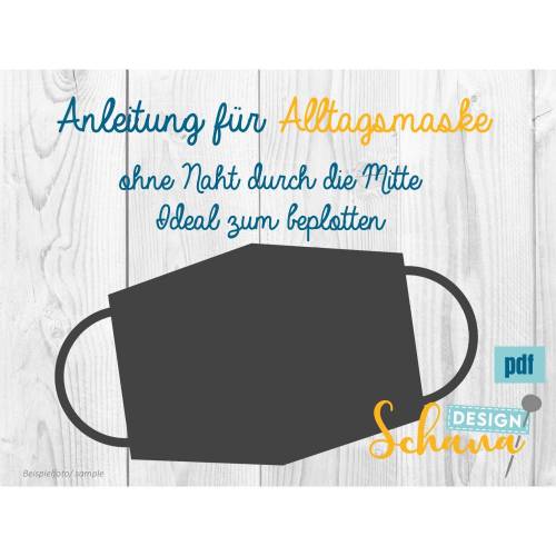 Maske Schnittmuster für Alltagsmaske kostenlos Ideal zum Beplotten