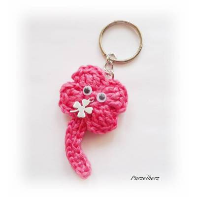 Kleiner lustiger Schlüsselanhänger Kleeblatt in 2 Farben zur Auswahl - Geschenk,Glücksbring