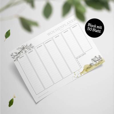 Wochenplaner "Landidylle" DIN A4 mit To-Do-Liste – Abreißblock 50 Blatt