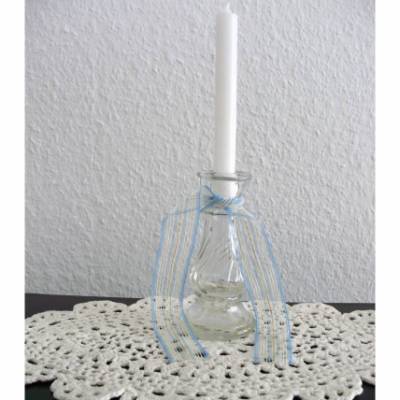 Vintage Kleiner Kerzenständer aus Glas aus den 70er Jahren