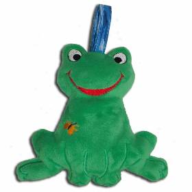 Plüschtier Stofftier Frosch mit Knisterfolie personalisiert mit besticktem Namen aus kuschelweichem Plüsch hochwertige Qualität 
