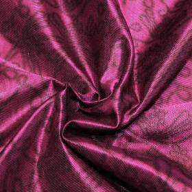 Glanzköper Baumwolle Mischgewebe Fuchsia Schwarz 