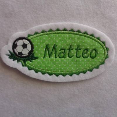 Applikation ♥ Aufnäher ♥ mit Wunschnamen für kleine Fussballfans  ♥ max. 7 Buchstaben