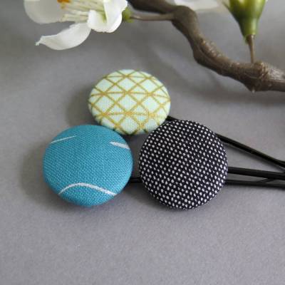 3er-Set Haarklammern Haarnadeln mint goldfarben türkis Geschenk Mitbringsel