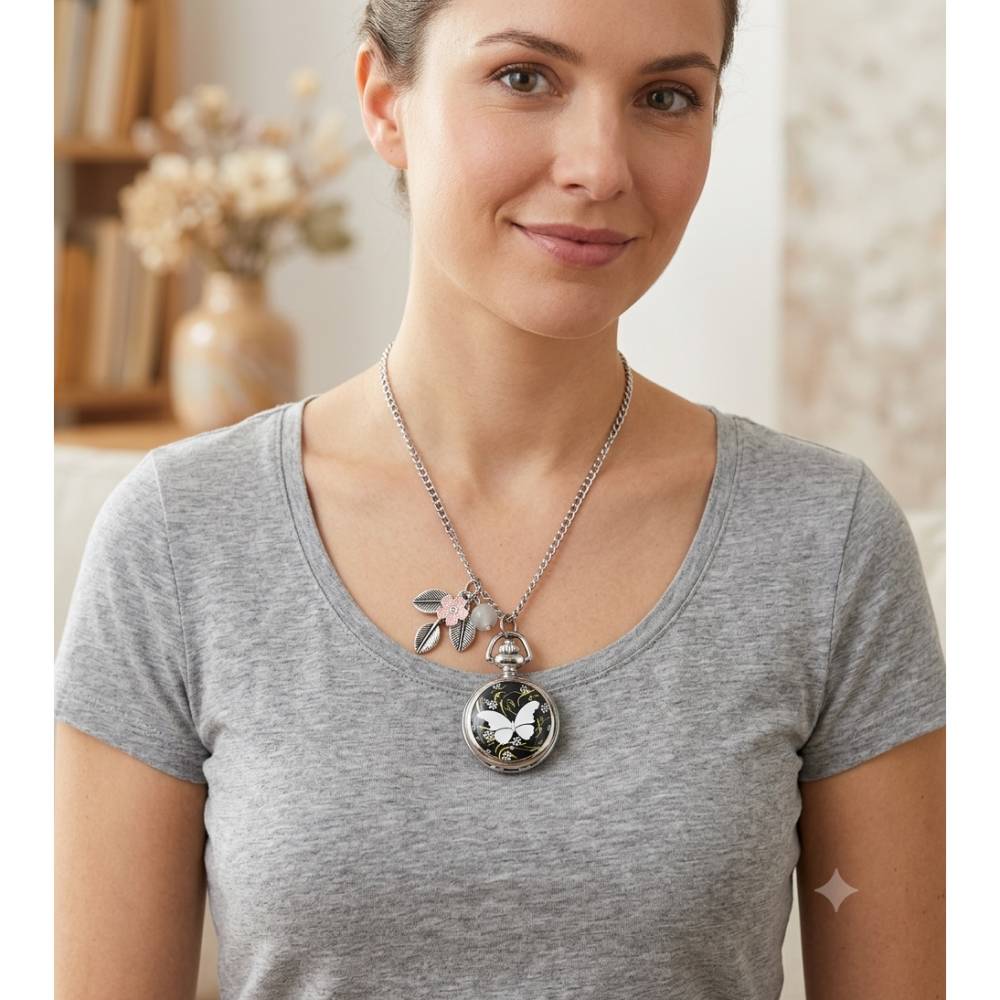 Vintage Taschenuhr Mit Kette - Klassisch Poliert Für Herren Und Damen, Römische Ziffern, Quarzwerk, Geschenk