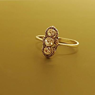 Original Vintage Ring im Art Déco Stil aus den 60er/70er Jahren