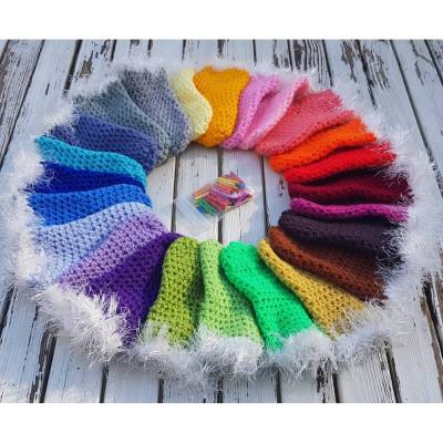 Adventskalender Söckchen * gehäkelt * 24 Socken * verschiedene Farben - bunt * Weihnachtskalender