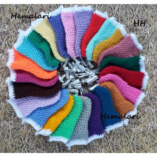 Adventskalender Söckchen * gehäkelt * 24 Socken * verschiedene Farben - bunt * Weihnachtskalender