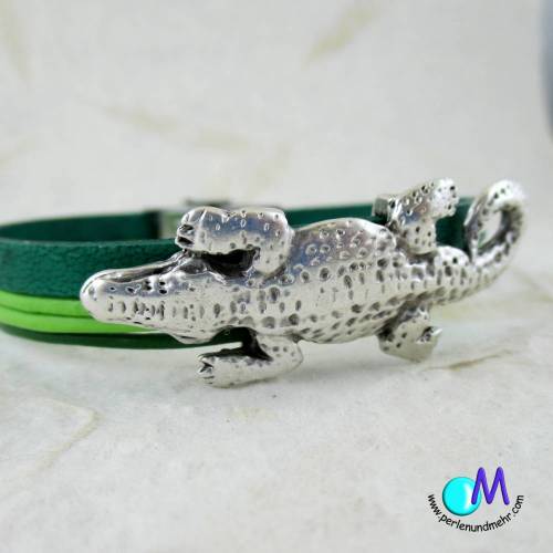 Krokodil echt Leder grün Armband  in Wunschlänge ART 4115