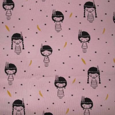 Baby-Halstuch Indianer-Mädchen rosa personalisiert bestickt mit Namen Dreieckstuch Kinder-Halstuch kuschelweicher Plüsch