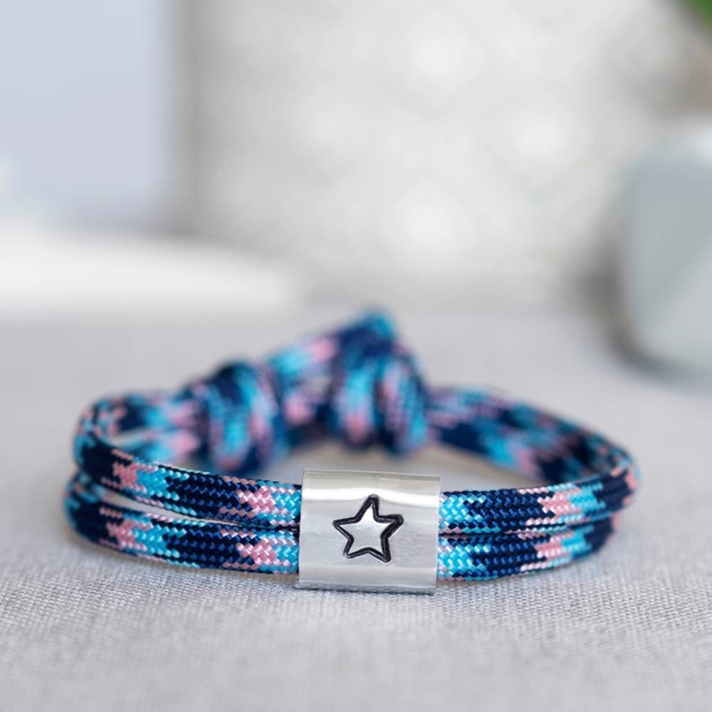 Armband personalisiert mit Gravur handgestempelt zur Taufe, Kommunion, Geburtstag, Schulanfang, Konfirmation, ichthys, Kreuz Bild 1
