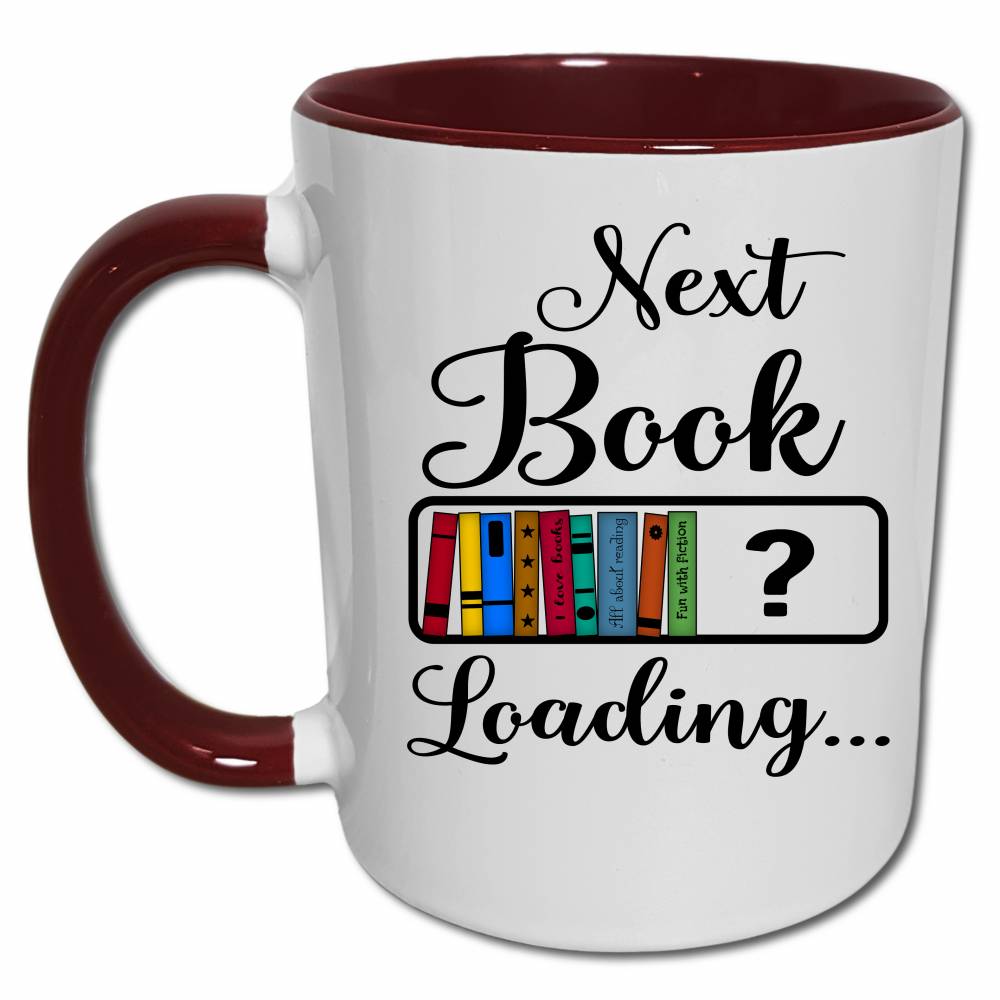 Leseratten Geschenk Tasse mit Spruch, Bücher Nerd Geschenk, Lustige Sprüche Kaffeebecher, Next Book Loading Ladebalken