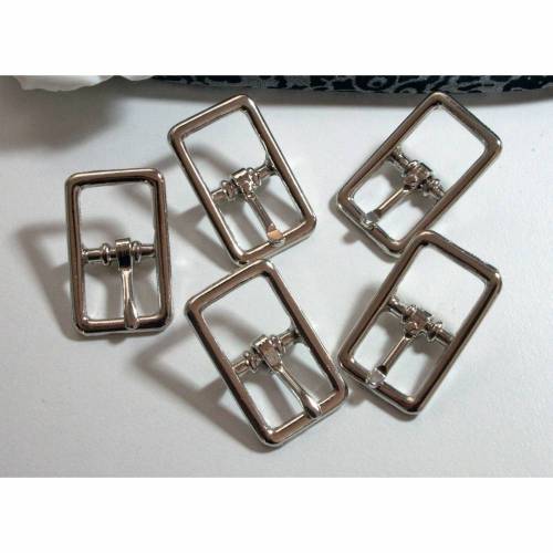 5 Riemenschnallen 13mm  silberfarben Stegschnallen, Riemchenschnallen, Schuhschnalle, kleine Schnallen, Trödel Dings da
