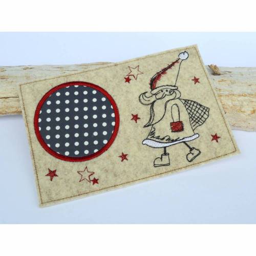 Stickdatei MugRug Untersetzer Nikolaus 13x18cm und 13x20cm